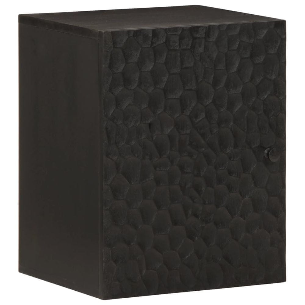Vidaxl Kúpeľňová nástenná skrinka čierna 38x33x48 cm mangový masív